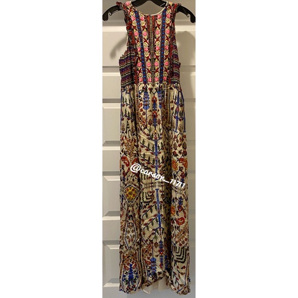 NEW Anthropologie Embroidered Maxi Dress 6 - Picture 5 of 13
